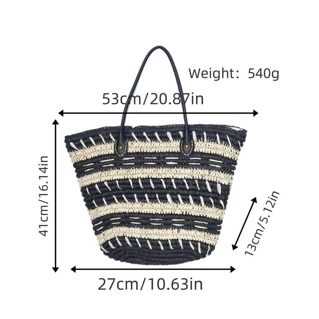 Bast-Strandbag med Elegant Strukturdesign Skanto