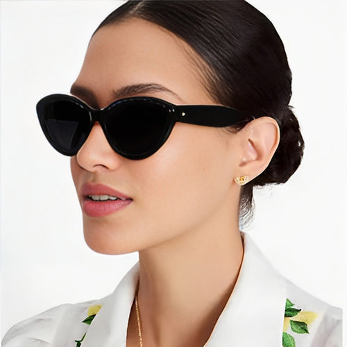 Dame Cat-Eye solbriller med glitrende detaljer Skanto