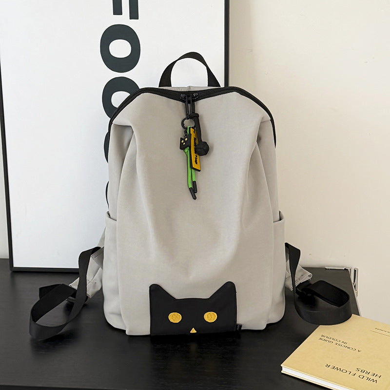 Søt katt ansikt skole ryggsekk