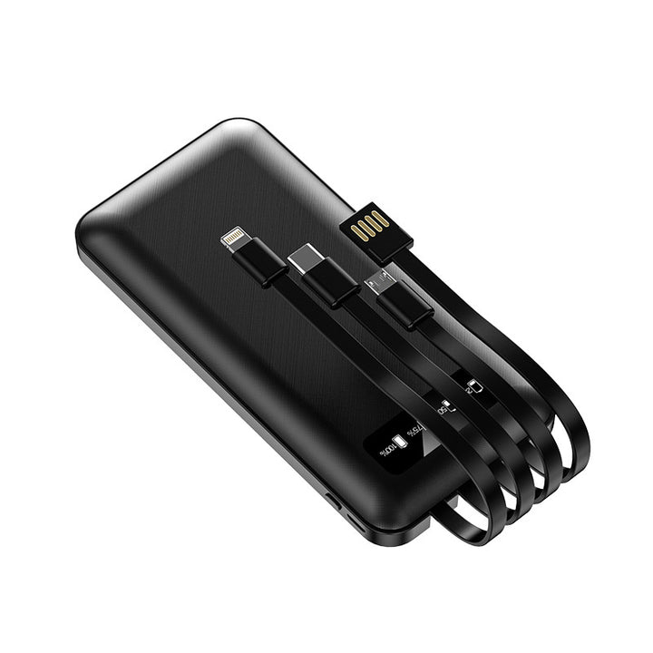 Multifunksjonell Powerbank med integrerte ladekabler Skanto