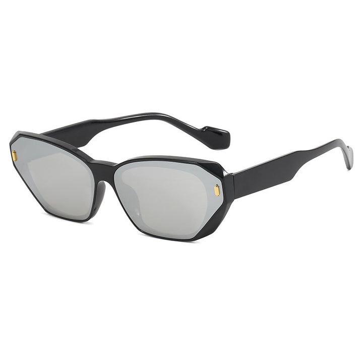 Dame geometrisk designer solbrille med markant ramme Skanto