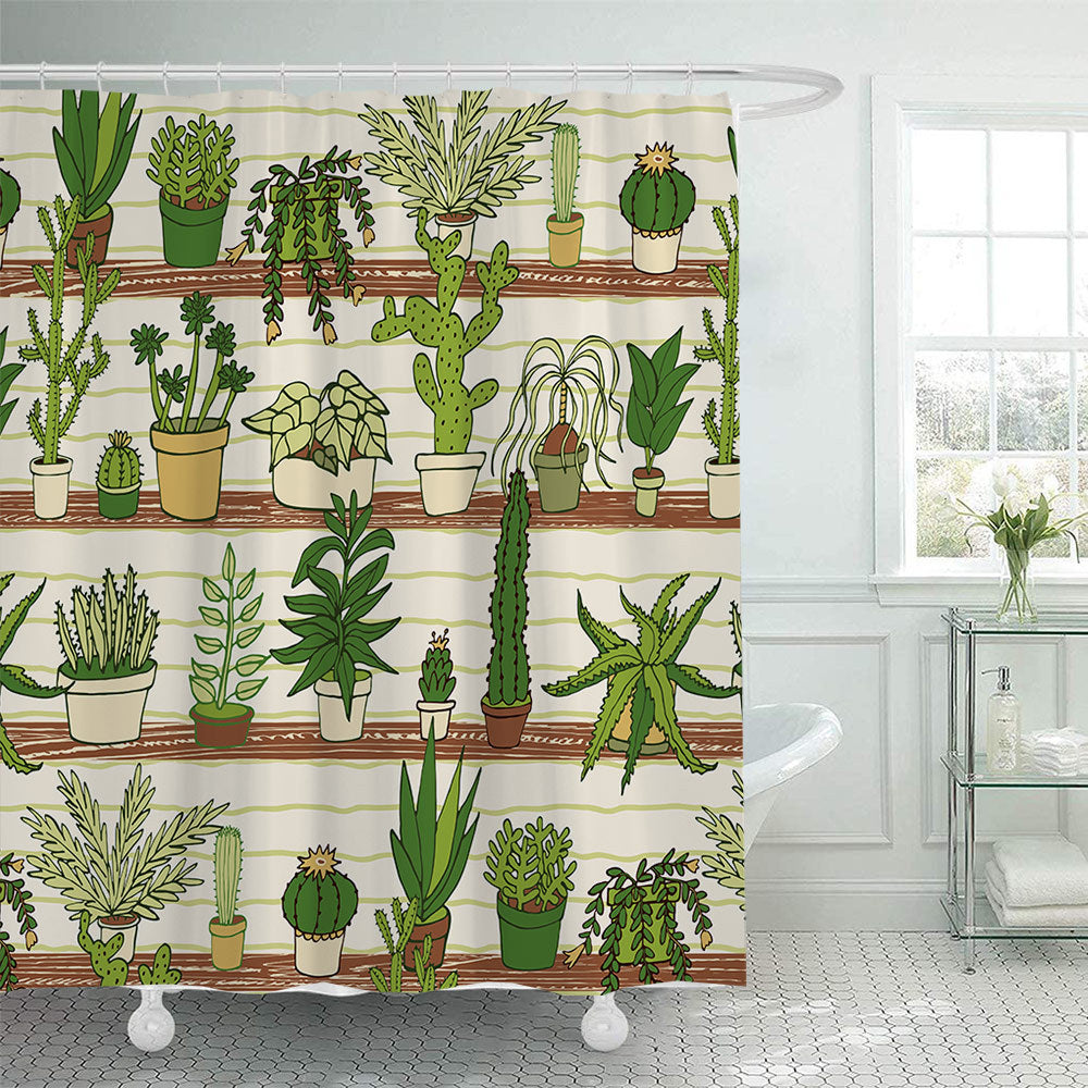 Cactus Garden-tema Duschgardin Skanto