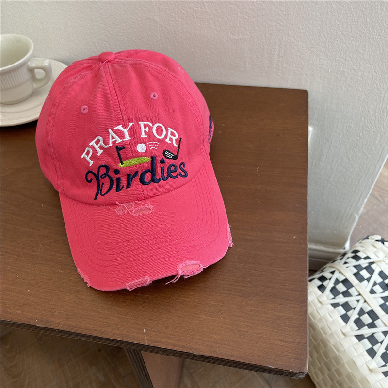 Kvinne Casual Slitt Brodert Baseball Caps Skanto