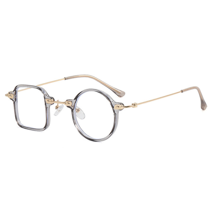 Dame elegant rund hybridbrille med kvadratisk design Skanto