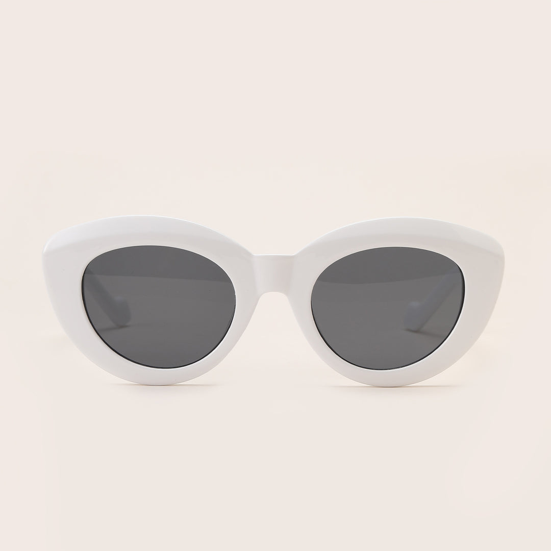 Dame Cat-Eye Solbriller med moderne plastikkinnet Skanto