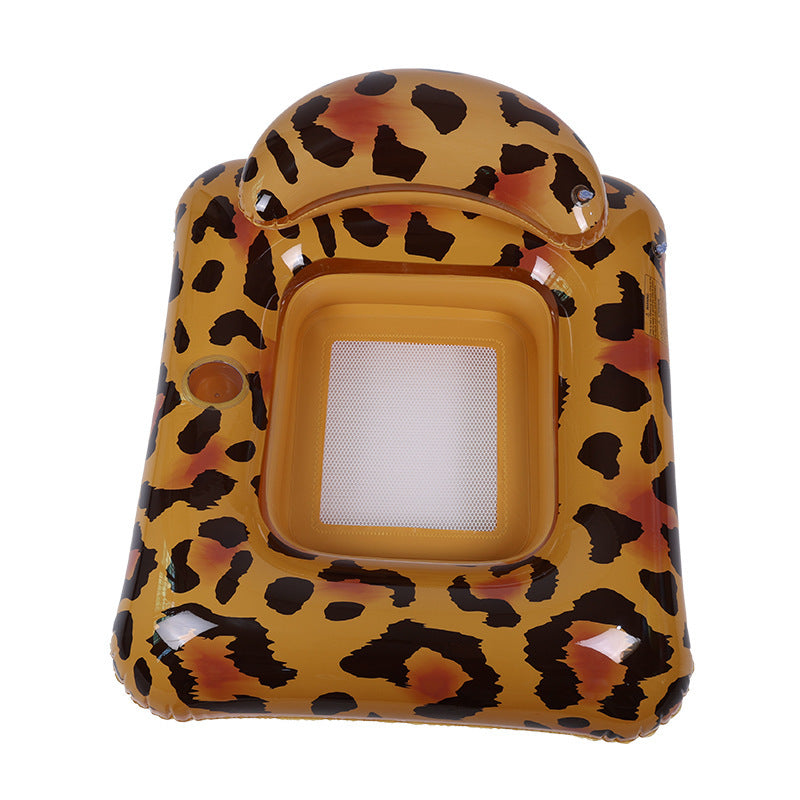 Unisex oppustbar leopard svømmering med integrert drikkholder Skanto