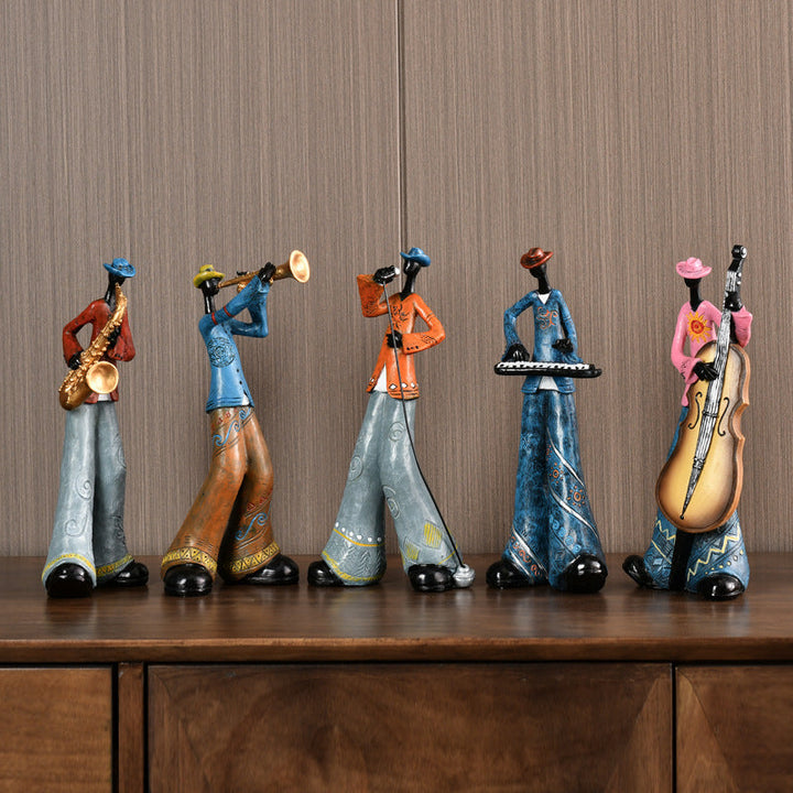 Resin Jazz Band Figurine - Vintage Music Decor Statue | Skanto