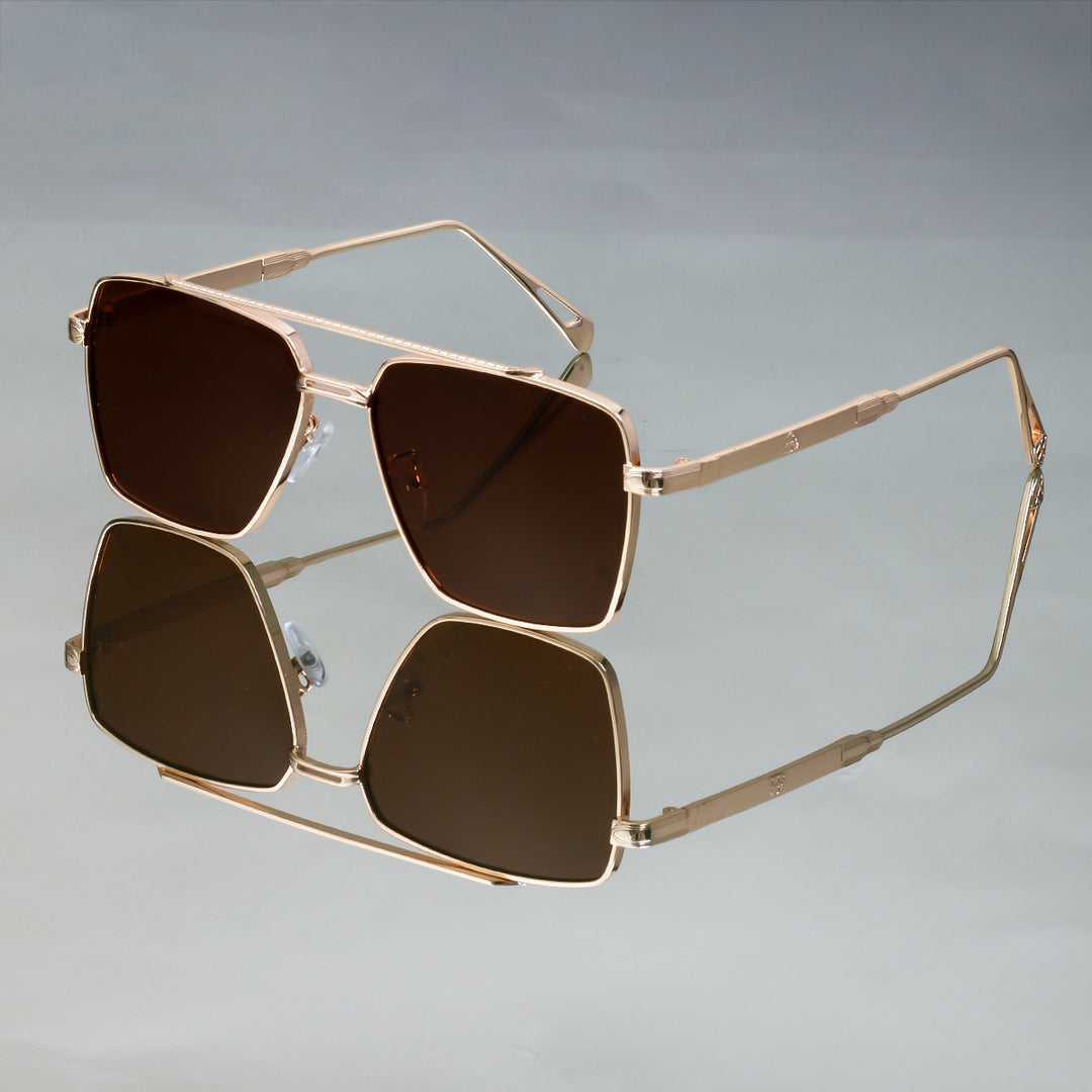 Dame oversized solbriller med elegant metallramme Skanto
