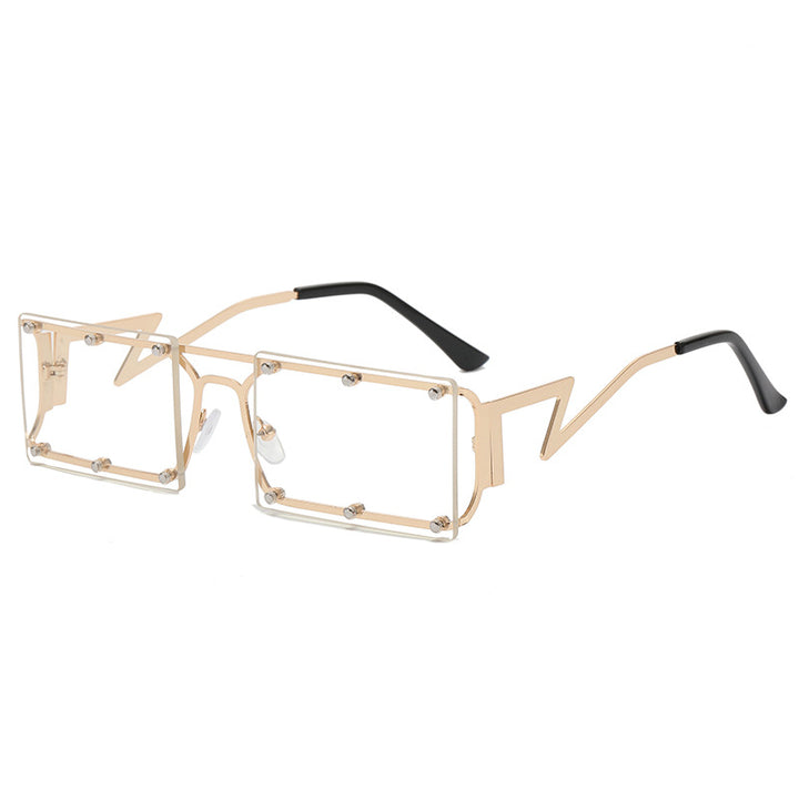 Dame ekstravagante oversized solbriller med geometrisk ramme Skanto
