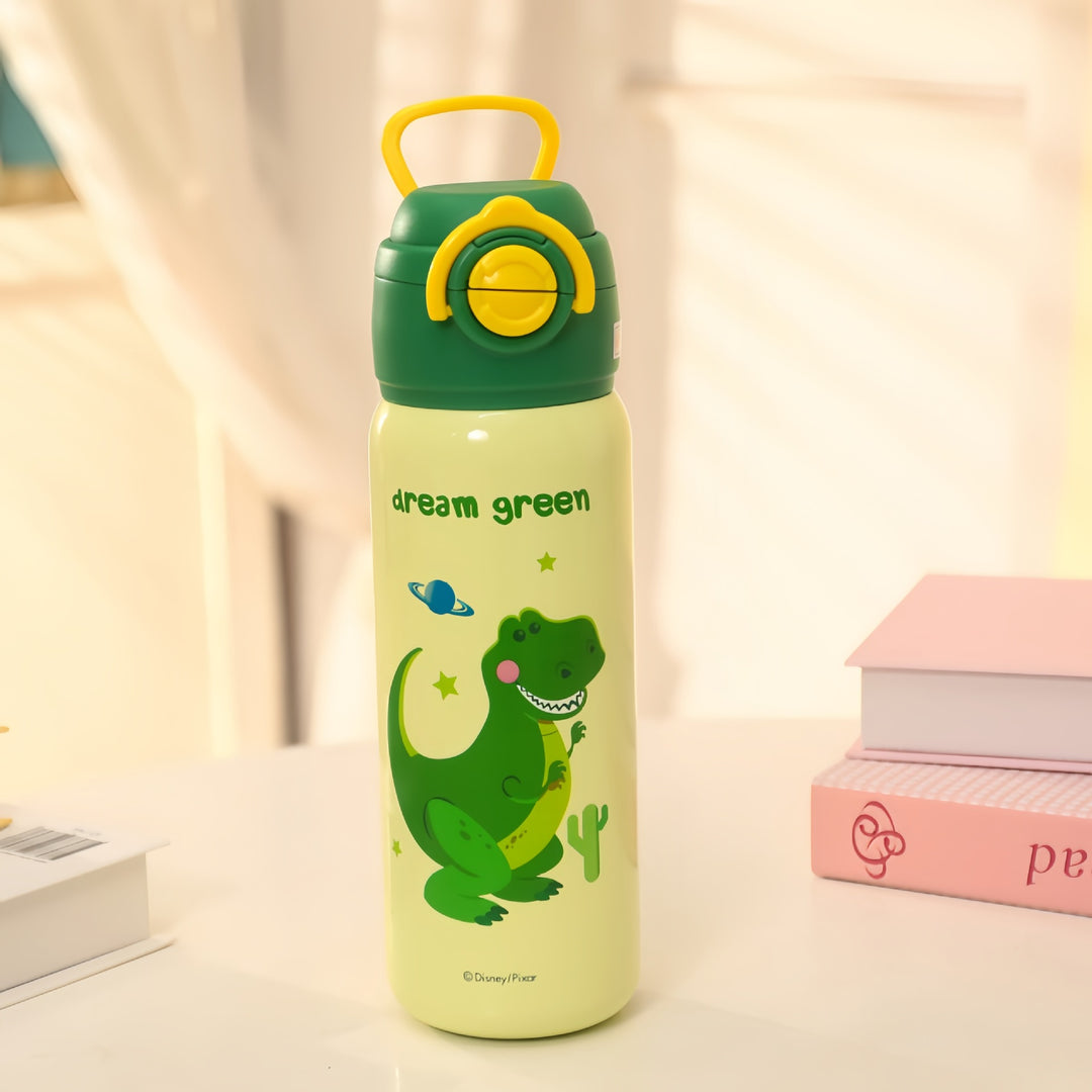 Isolert drikkeflaske med glade dinosaurmotiv Skanto