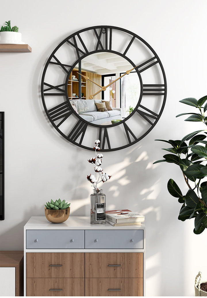 Skanto | Metal Vintage Stor Veggur med Speil 39cm