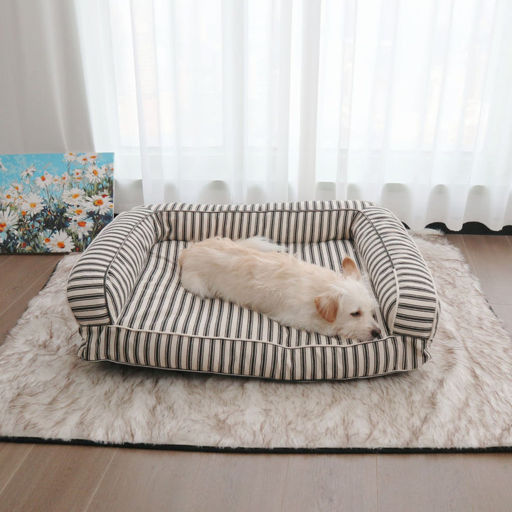 Stripet ortopedisk hundesofa