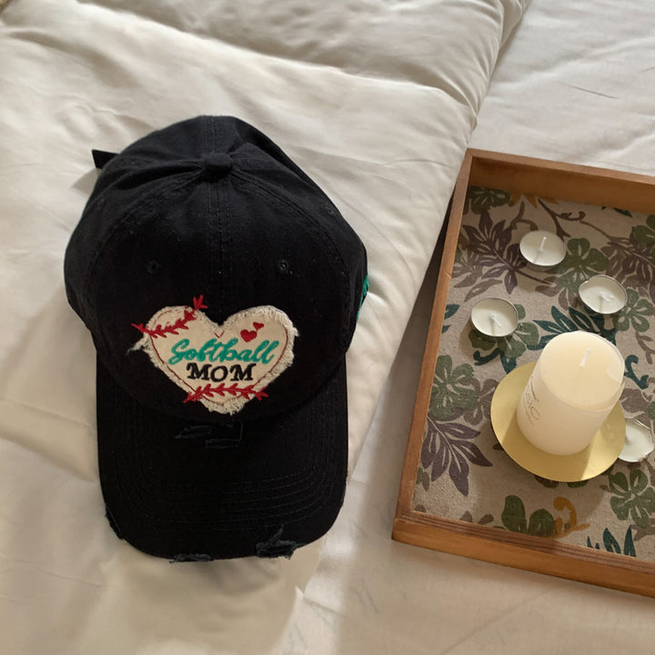 Kvinne Brodert Softball Mor Caps Skanto