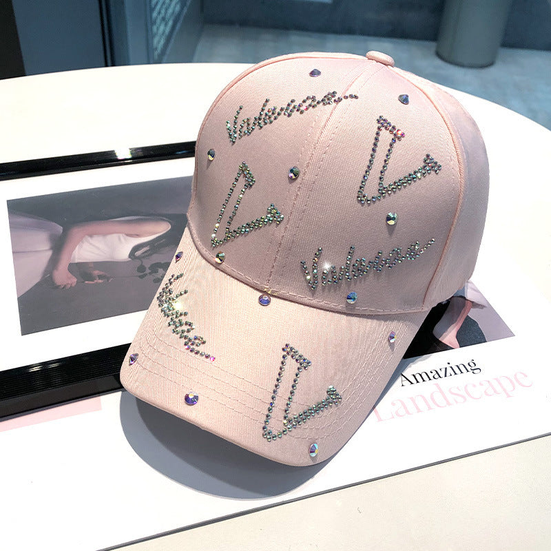 Kvinne Rhinestone Accentuerte Justerbare Baseball cap Skanto