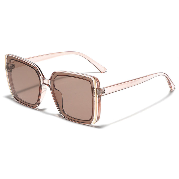 Dame oversized Designer-solbrille med unik ramme Skanto