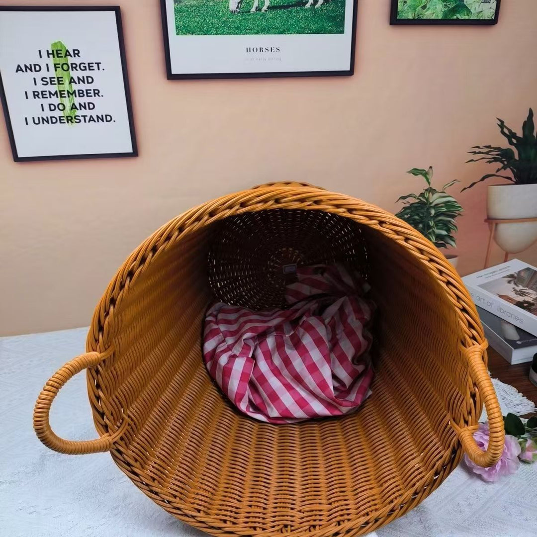 Unisex Robuster Oppbevaringskurv laget av flettet Rattan Skanto
