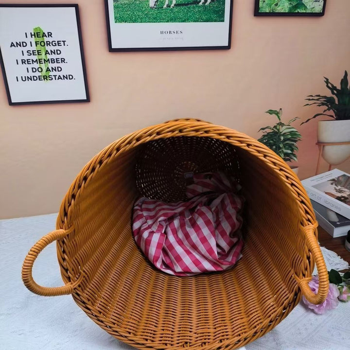 Unisex Robuster Oppbevaringskurv laget av flettet Rattan Skanto