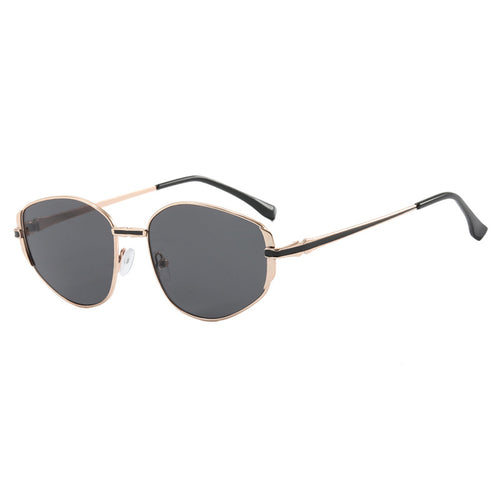 Dame moderne geometrisk solbrille med stilfull metallramme Skanto