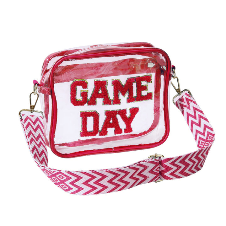 Gjennomsiktig skulderveske med moderne Game Day trykk Skanto