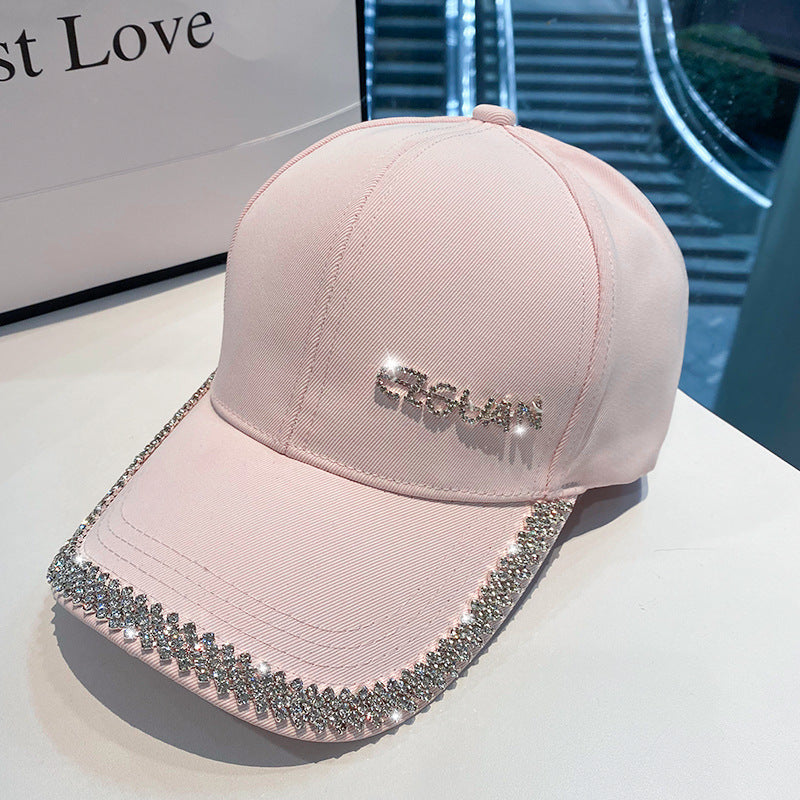 Kvinnenes glitrende rhinestone-trimmet baseballcap Skanto