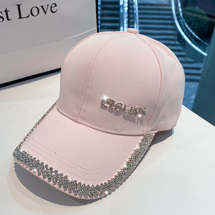 Kvinnenes glitrende rhinestone-trimmet baseballcap Skanto