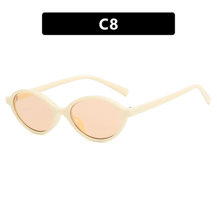 Dame moteriktig oval solbrille med buet ramme og UV-beskyttelse Skanto