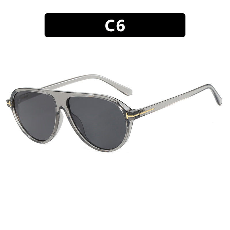Dame trendy oversized solbriller med elegant metallramme og UV-beskyttelse Skanto