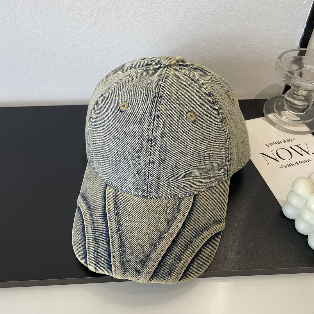 Kvinnenes vintage slitt denim baseball caps Skanto