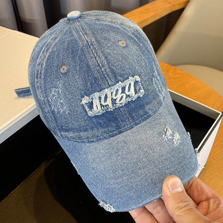 Kvinne Slitt Denim Baseball Caps Skanto 1784188483