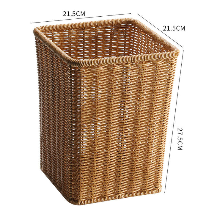 Rektangulær Håndvevd Rattan Søppelkurv Skanto