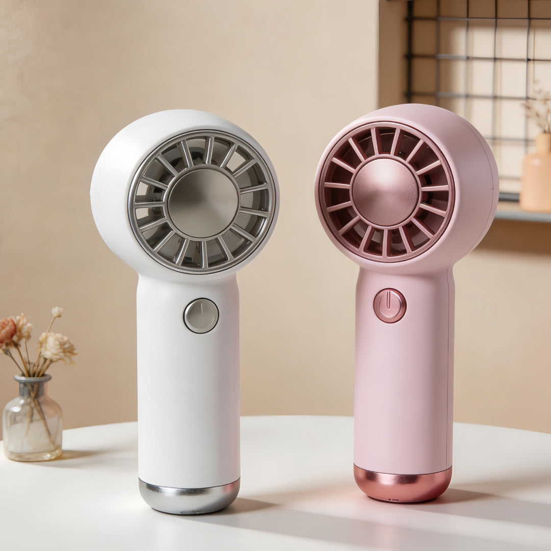 Damer Bærbar Mini-Ventilator med USB-ladefunksjon og ergonomisk design Skanto