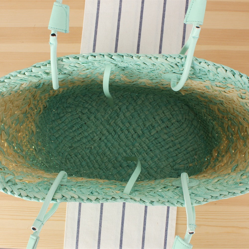 Strandveske med Fargerik Flettet Design Skanto