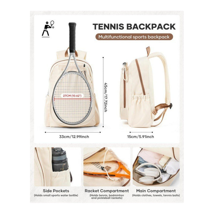 Sporty tennis backpack with specially shaped compartments for rackets and drinks Skanto