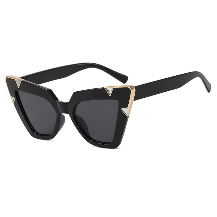 Dame Cat-Eye solbriller med luksuriøst motiv og beskyttende UV-filter Skanto