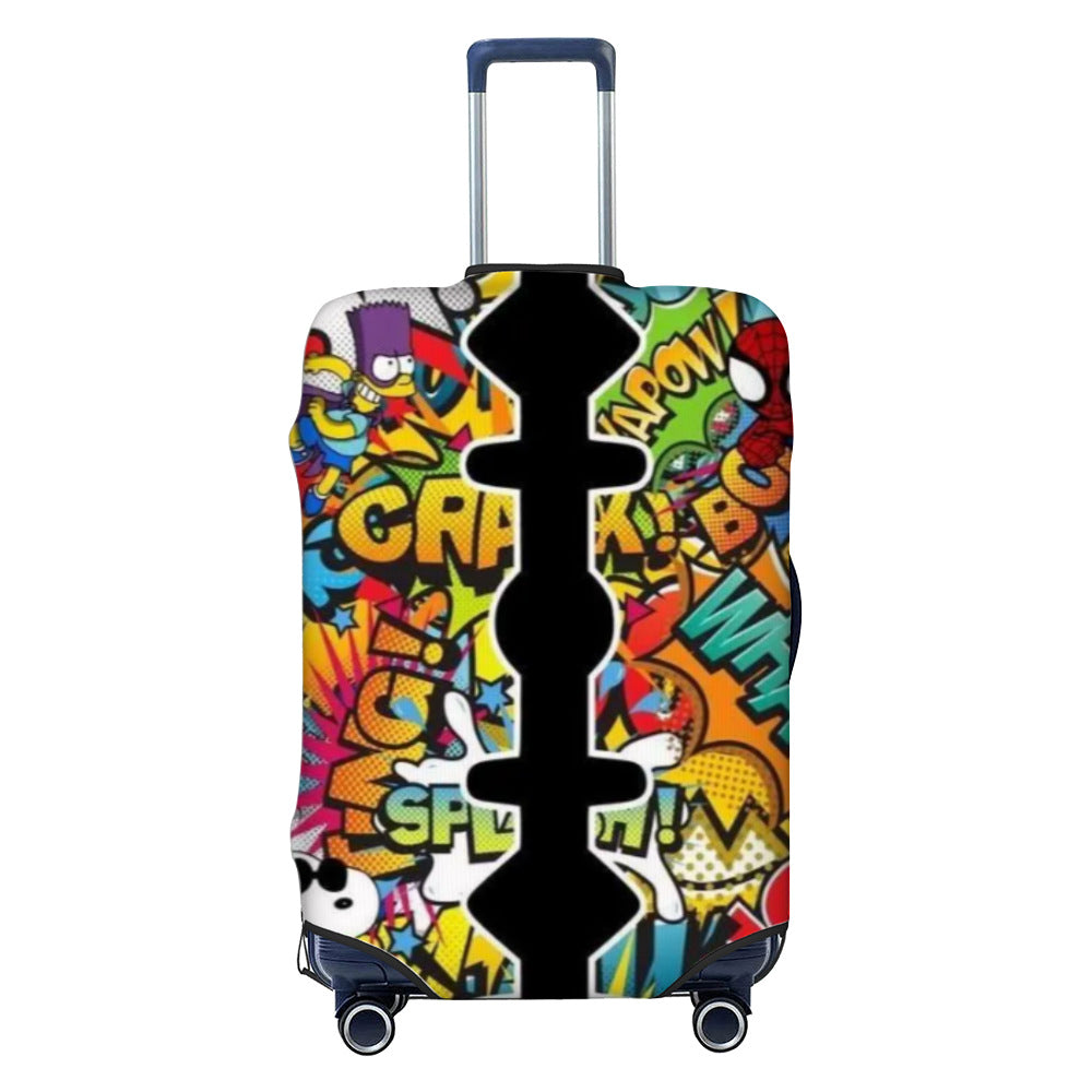 Unisex nan elastisk koffertbeskyttelse med geometrisk motiv, dehnbart polyester-spandex dekke, glidelåsåpning og sklisikker innvendig sikring for Trolley Skanto