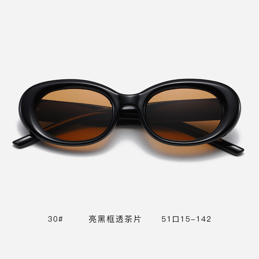 Dame Designer-solbrille i moderne maskeformat Skanto