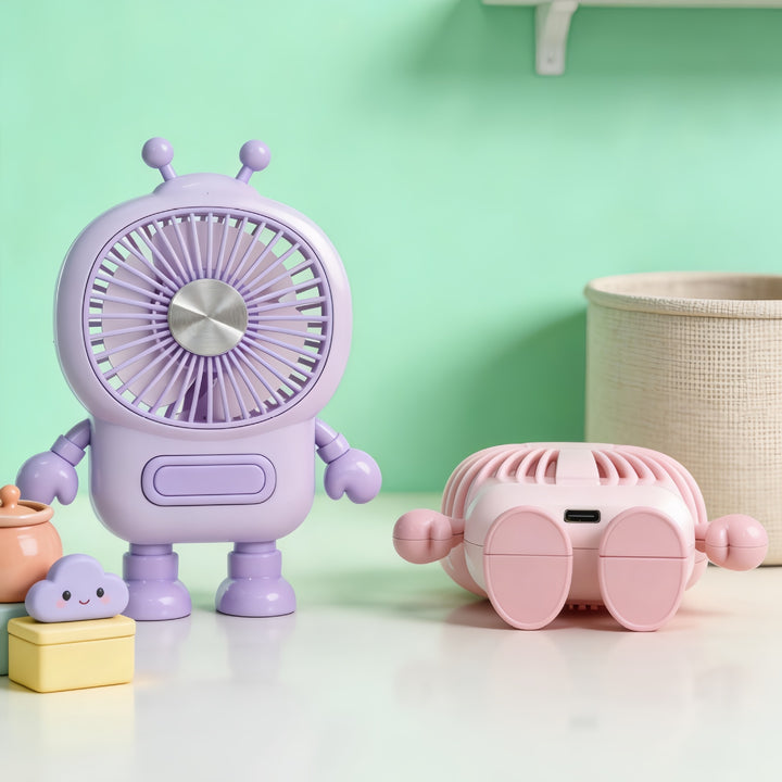 Bærbar Mini Håndvifte i Kreativ Robotdesign Skanto