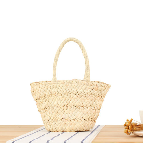 Flettet bast shoppingbag med unikt design Skanto