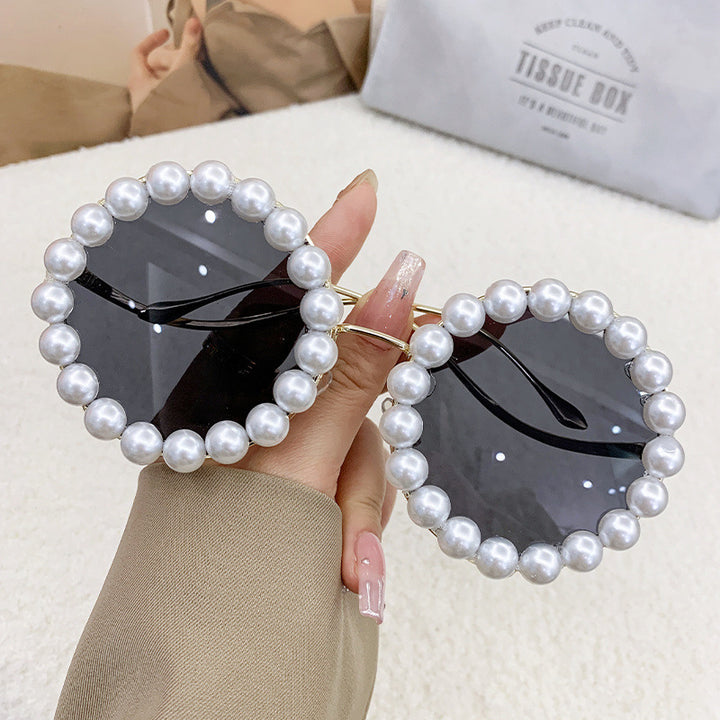 Damer elegant oversized solbriller med stilfull transparent ramme Skanto