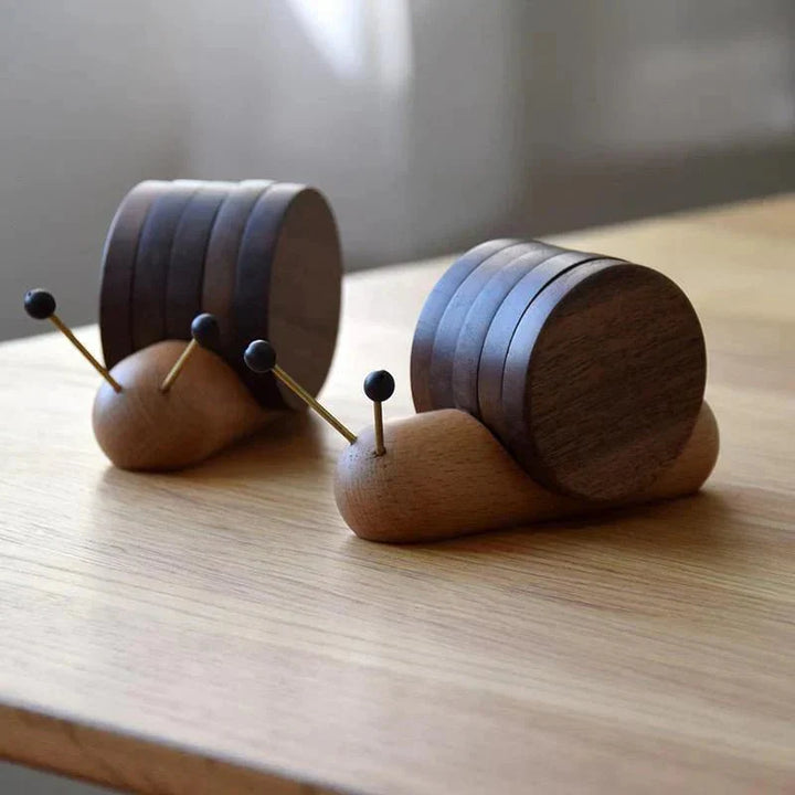 Skanto | Snail coaster sett - Unik sjarm - Pynt kaffer pauser - Elegant og funksjonell