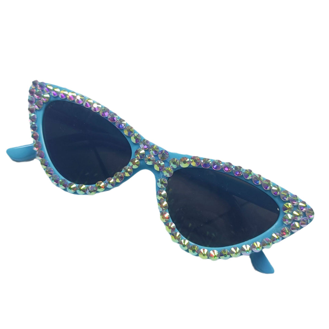 Dame Cat-Eye solbriller med glitrende krystallpynt Skanto