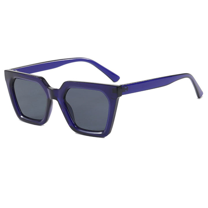 Dame moderne designer-solbrille med transparent ramme Skanto