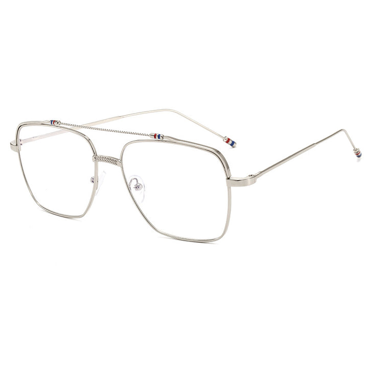 Dame moteriktig buet brille med smal metallramme Skanto