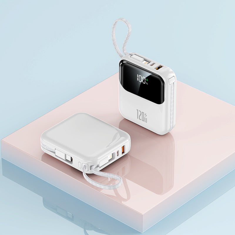 Bærbar powerbank med digitalt LCD-display og stabil hurtigladefunksjon Skanto