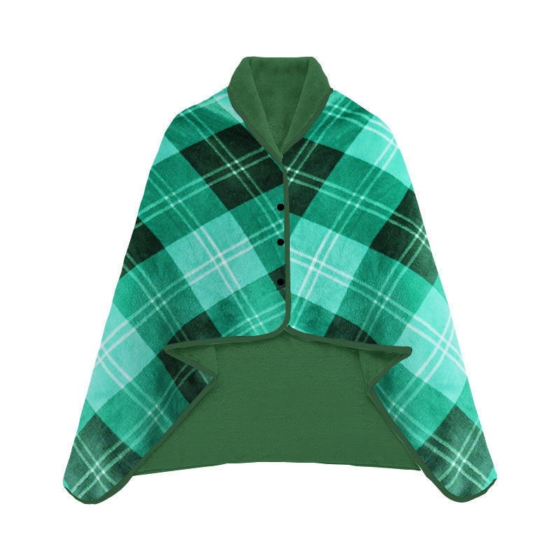 Damer elegant og komfortabel fleece poncho teppe Skanto