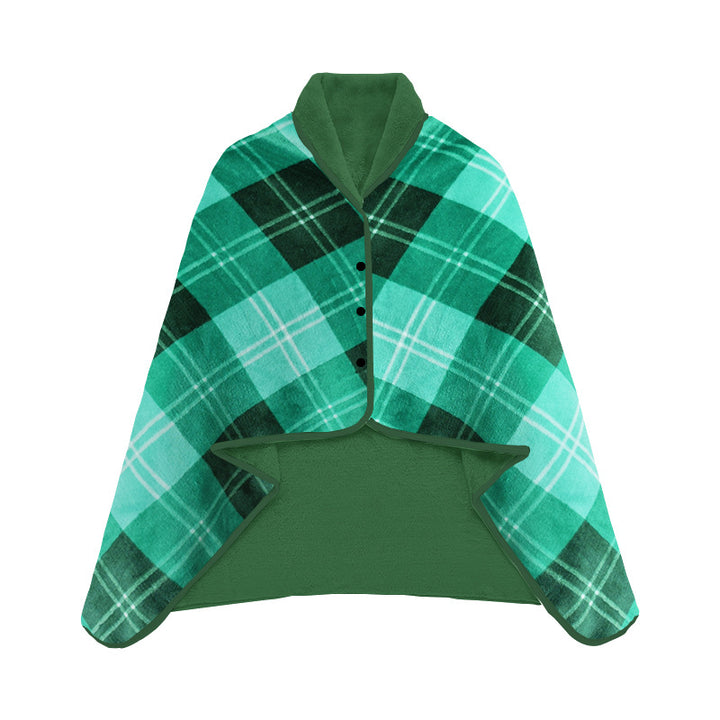 Damer elegant og komfortabel fleece poncho teppe Skanto