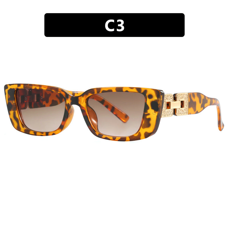 Dame moteriktig Oversized solbrille med unikt leopardmønster Skanto