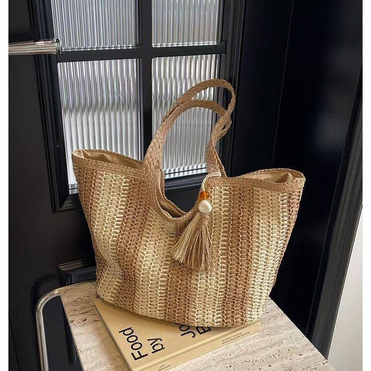 Designer Strandveske med Strukturert Veving Skanto