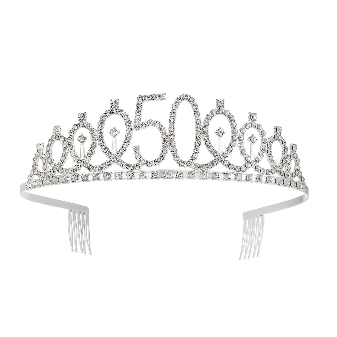 Damer krystall dekorert tiara med elegant design Skanto
