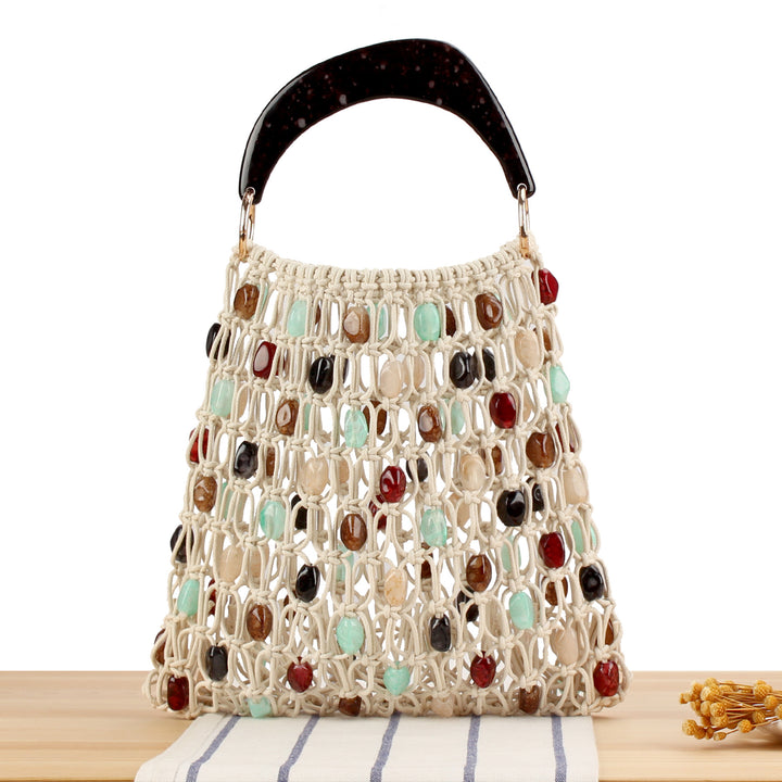 Fashionable Handbag in Creative Net Design with Colorful Accents Skanto